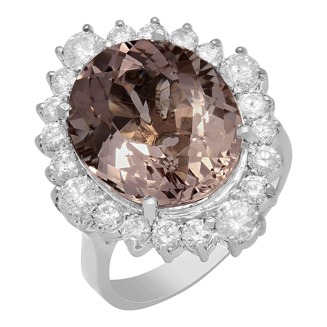 14k White Gold 9.20ct Kunzite 1.38ct Diamond Ring (1 of 6)