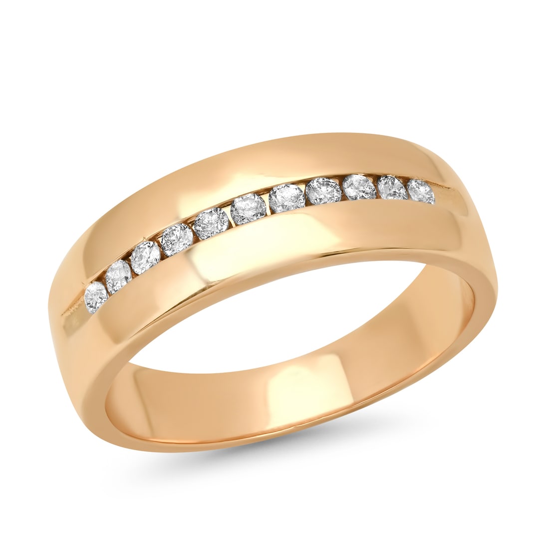 14K Yellow Gold Setting with 0.12ct Diamond Mens Ring (1 of 3)