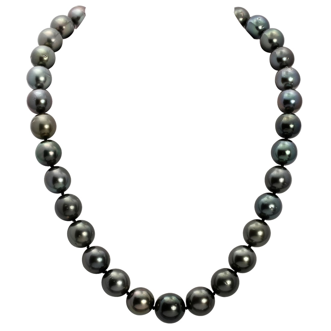 11-13mm Natural Black Pearl Necklace (1 of 4)