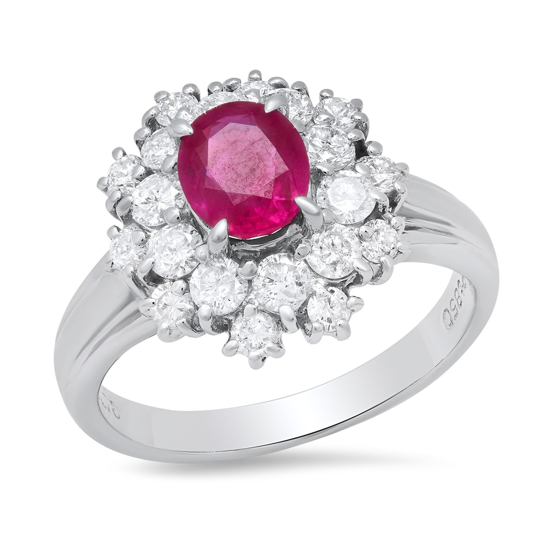 Platinum Setting with 1.01ct Ruby and 0.78ct Diamond Ladies Ring (1 of 6)