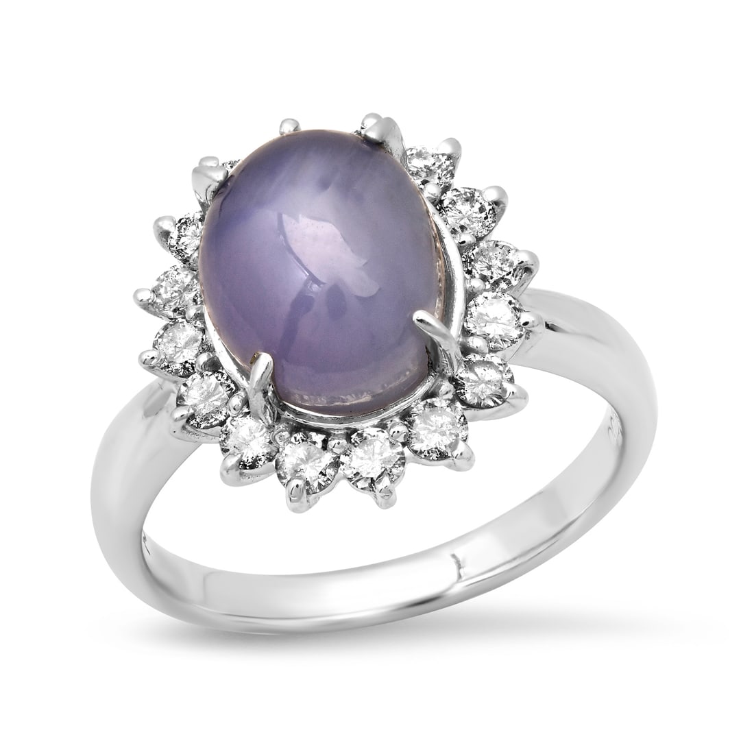 Platinum Setting with 5.91ct Star Sapphire and 0.56ct Diamond Ladies Ring (1 of 5)