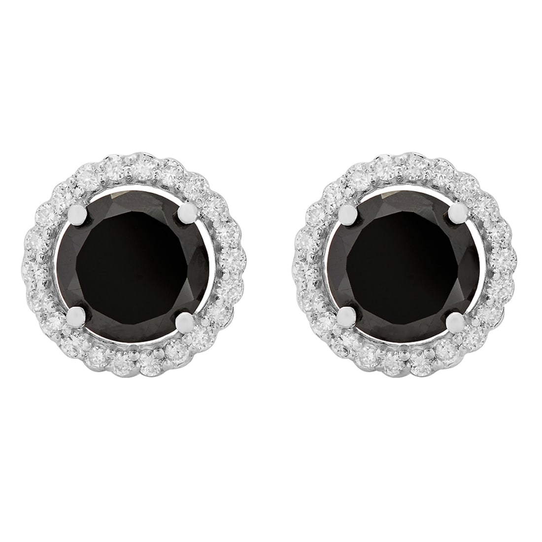 14k White Gold 4.45ct & 0.74ct Diamond Earrings: Retail: $12,682.00 ****** 14k White Gold 4.45ct & 0.74ct Diamond Earrings ****** Metal: 14K White Gold / Total Item Weight: 5.1 grams / Country Made: United States / / Main Stone: Diamond / Color: Fan