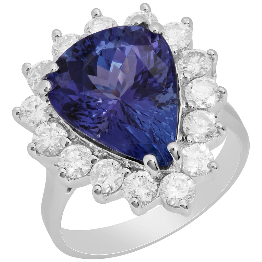 14k White Gold 6.43ct Tanzanite 1.47ct Diamond Ring (1 of 4)