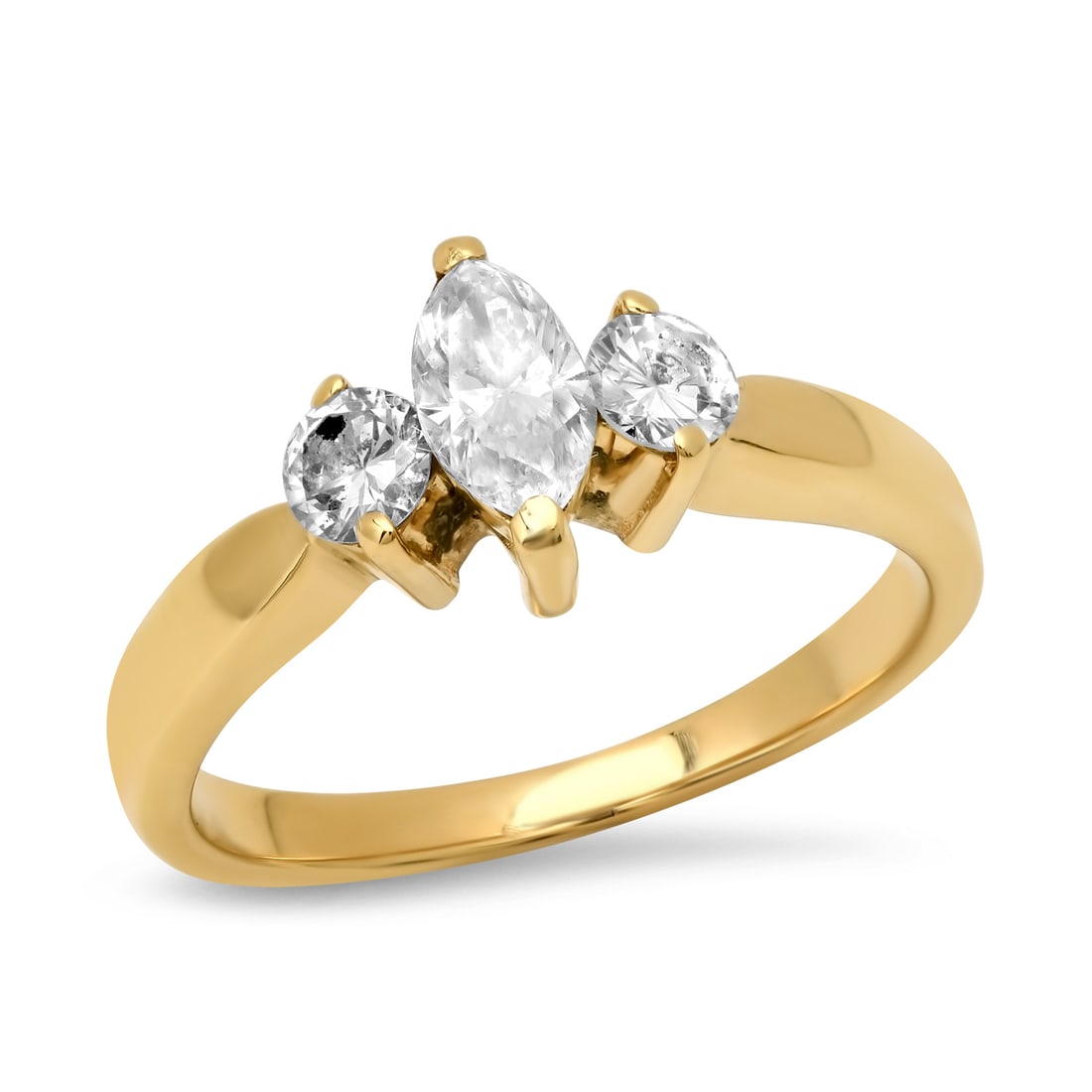 14K Yellow Gold Setting with 0.45ct Center Diamond and 0.75tcw Diamond Ladies Ring (1 of 4)