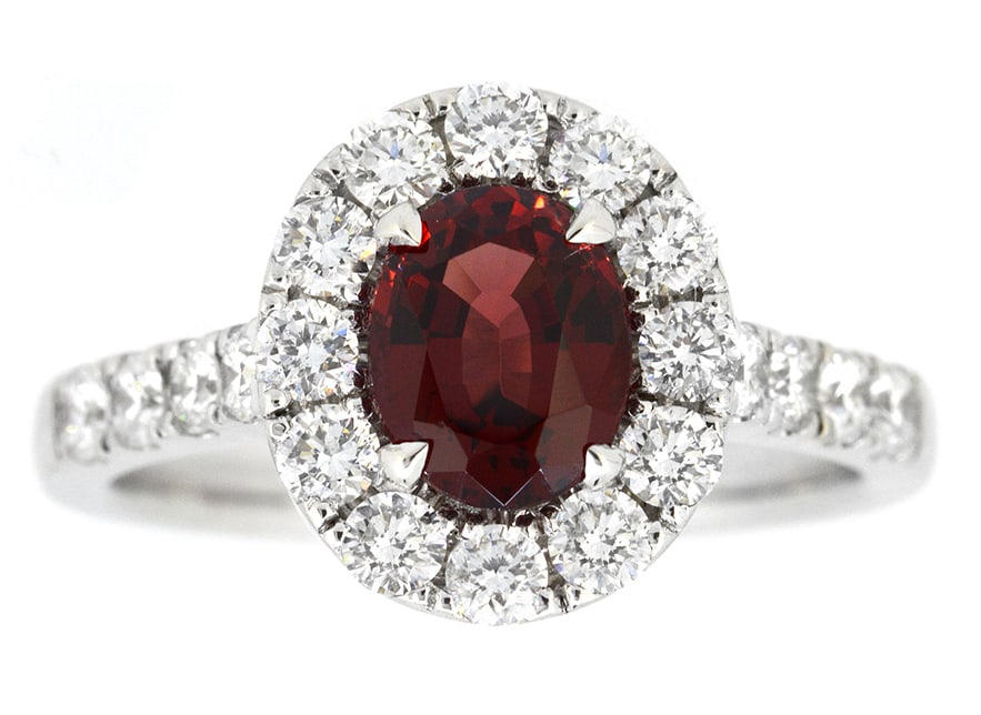 18K White Gold Ladies Ring with 1.16ct Natural Sapphire and 0.81ct tw Adjacent Diamonds (1 of 5)