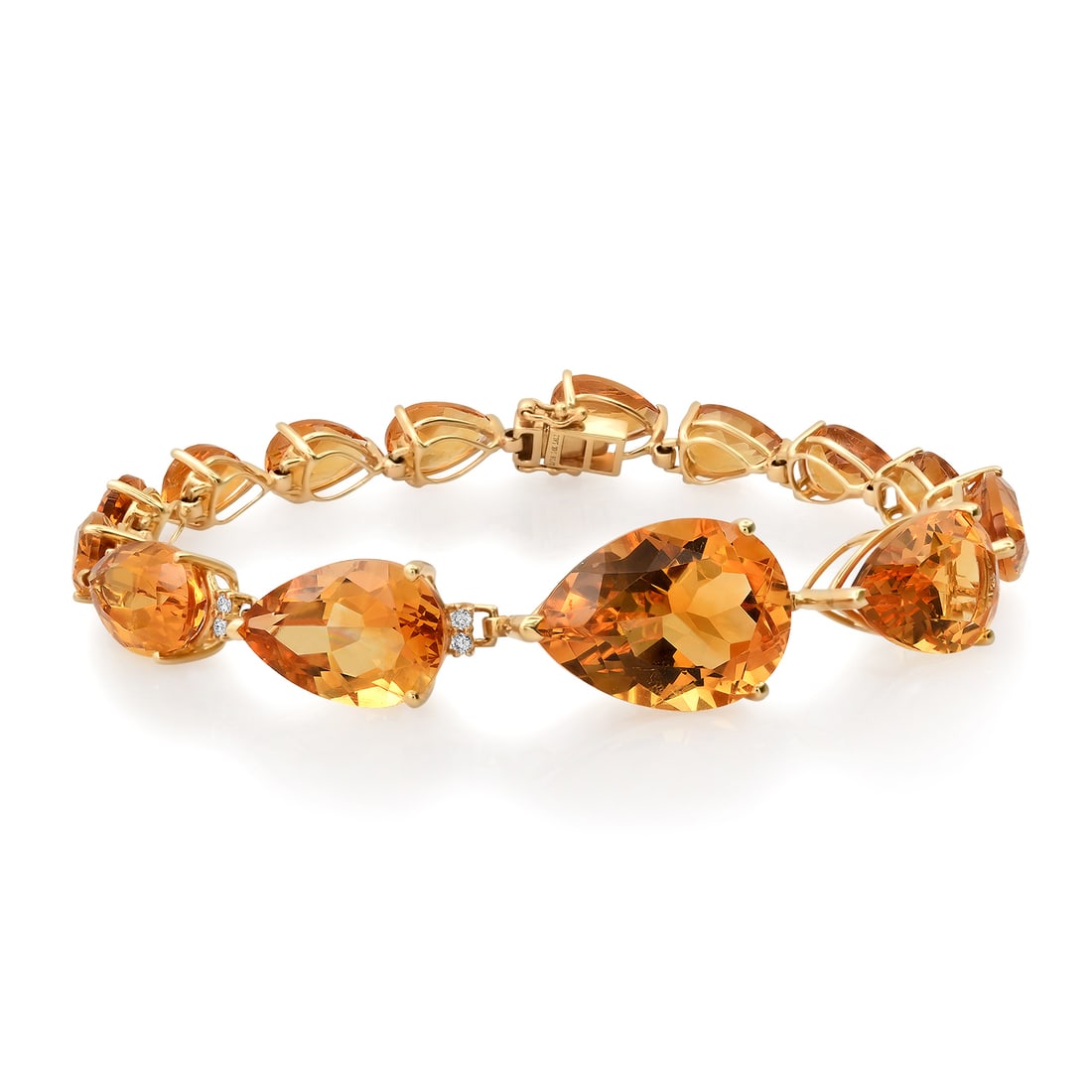 14K Yellow Gold Setting with 41.10ct Citrine and 0.18ct Diamond Bracelet (1 of 4)