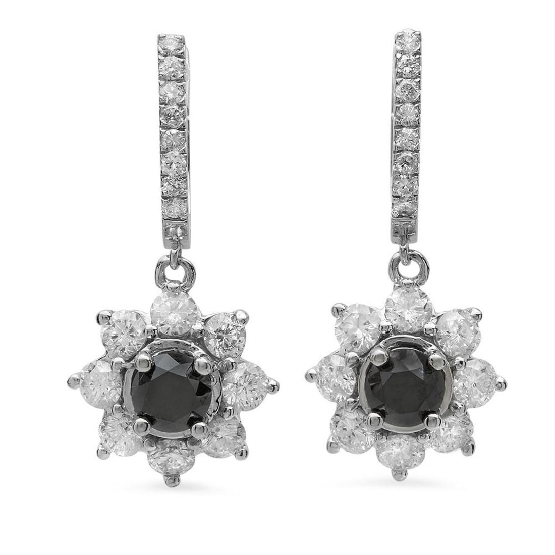 14K Gold 2.71ct Fancy Color Diamond 3.70ct Diamond Earrings (1 of 4)