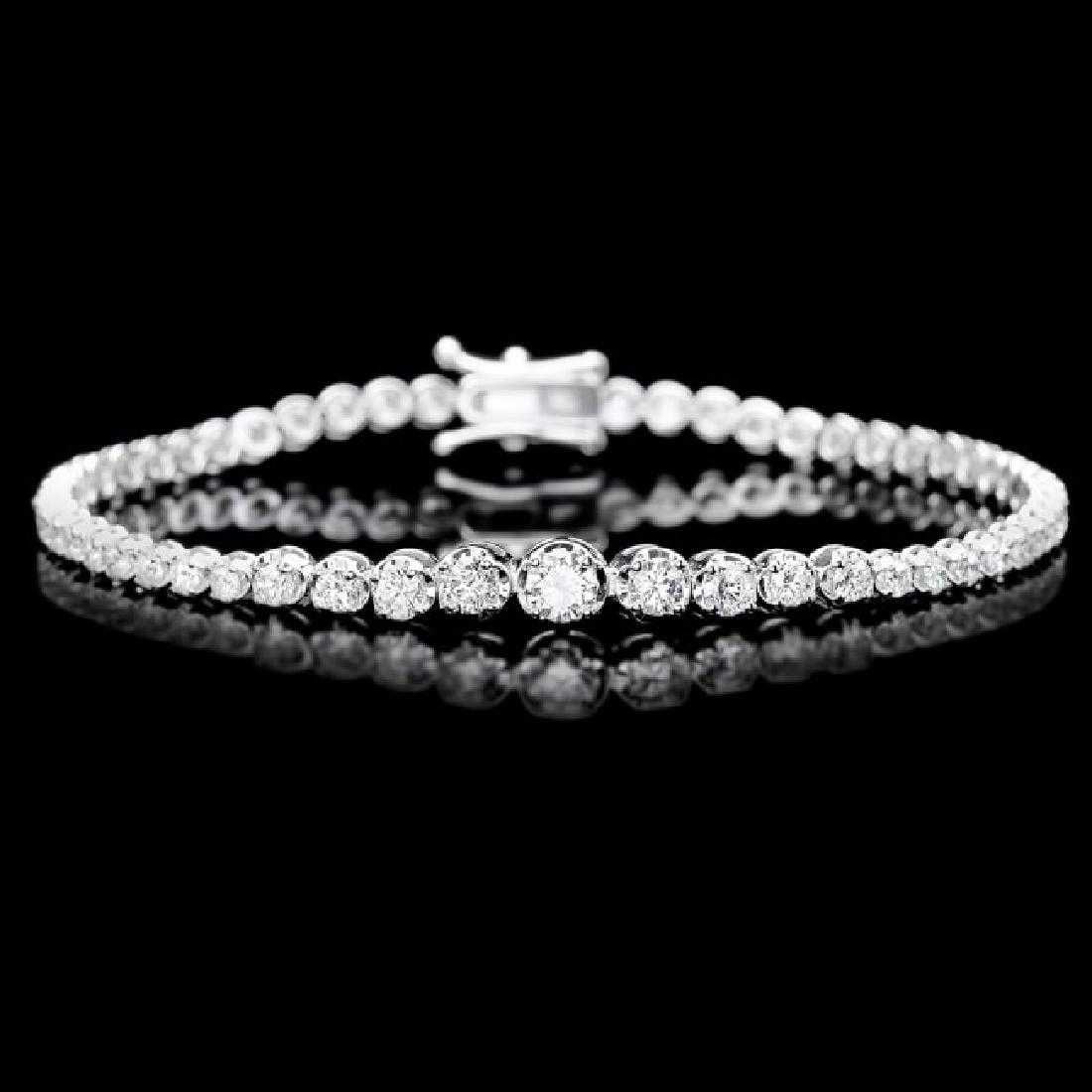 14K White Gold and 3.15ct Diamond Bracelet (1 of 5)