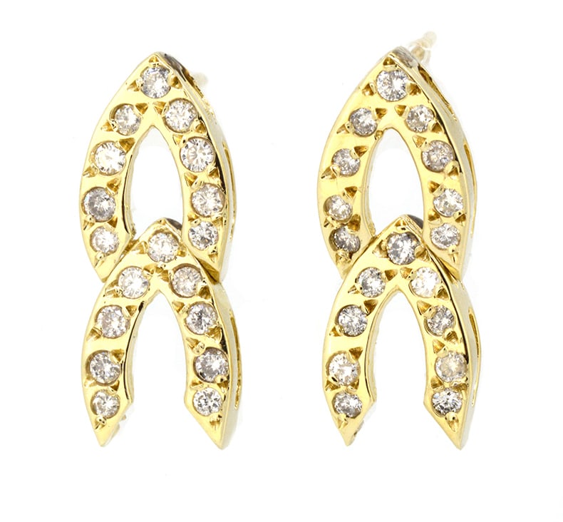 14K Yellow Gold Earrings with 0.65ct Diamonds: Retail: $3,900.00 ****** 14K Yellow Gold Earrings with 0.65ct Diamonds ****** Metal: 14K Yellow Gold / Total Item Weight: 3.8 Grams / Country Made: United States / / Main Stone: Diamond / Carat Total