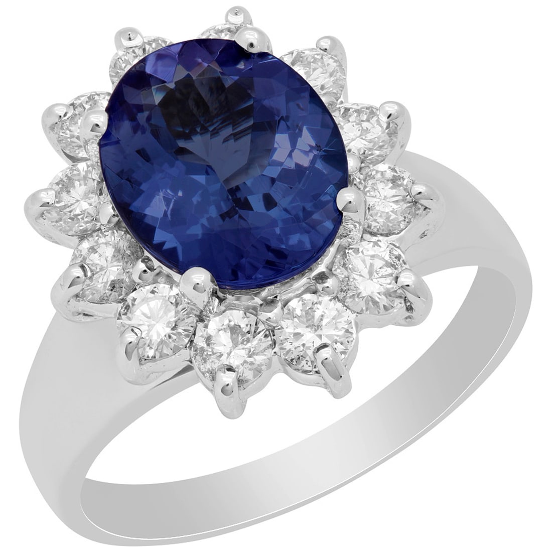 14k White Gold 2.42ct Tanzanite 0.93ct Diamond Ring (1 of 4)