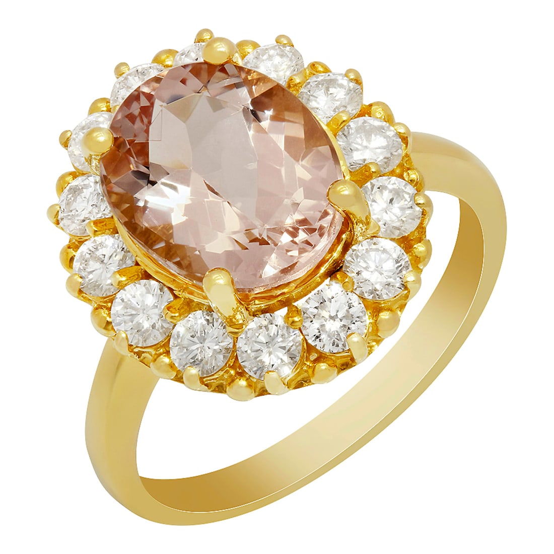 14k White Gold 3.36ct Morganite 1.13ct Diamond Ring (1 of 4)