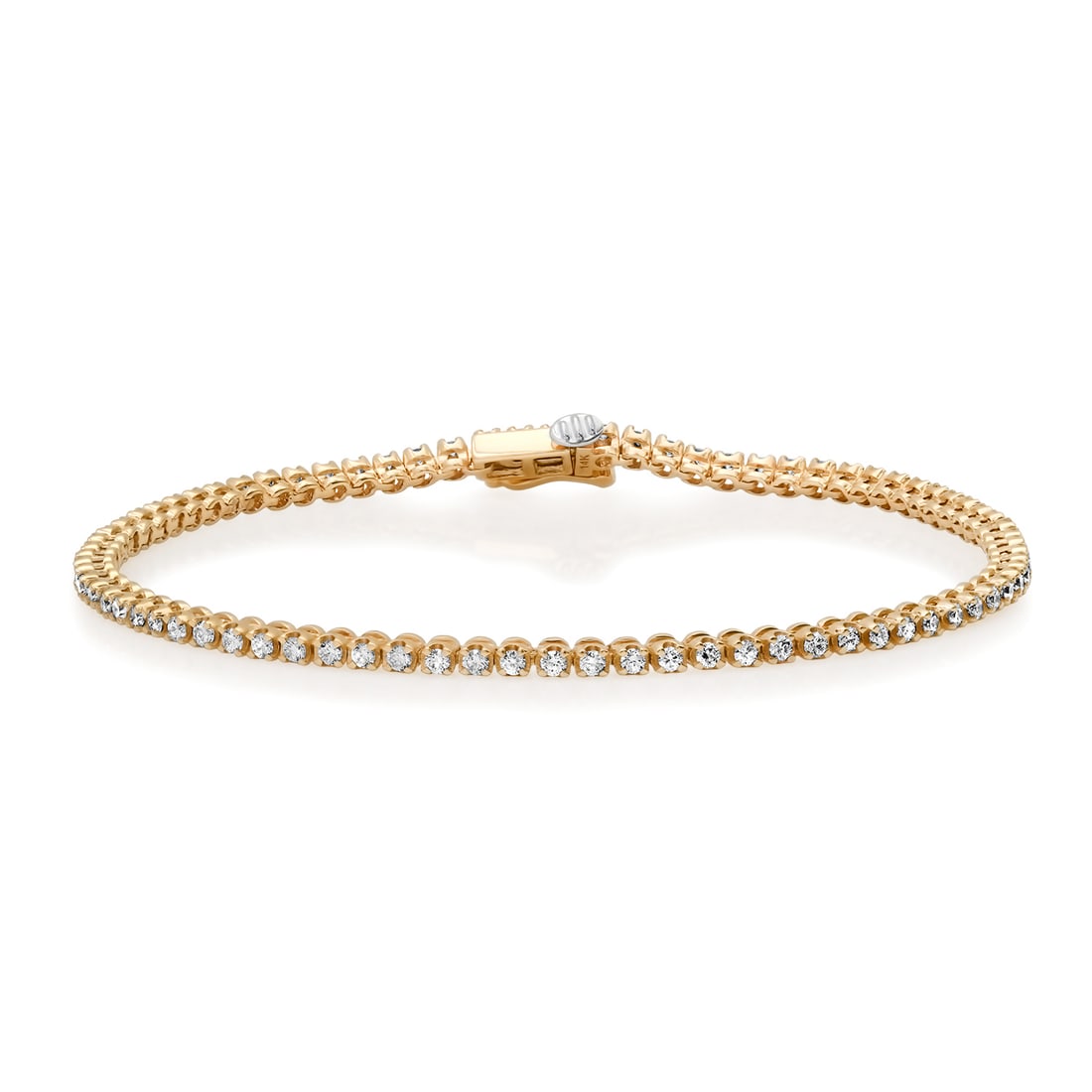 14K Yellow Gold Setting with 2.0ct Diamond Ladies Bracelet: Retail: $5,190.00 ****** 14K Yellow Gold Setting with 2.0ct Diamond Ladies Bracelet ****** Size: 7 / Metal: 14K Yellow Gold / Total Item Weight: 5.9 Grams / Country Made: United States / / Main Stone: