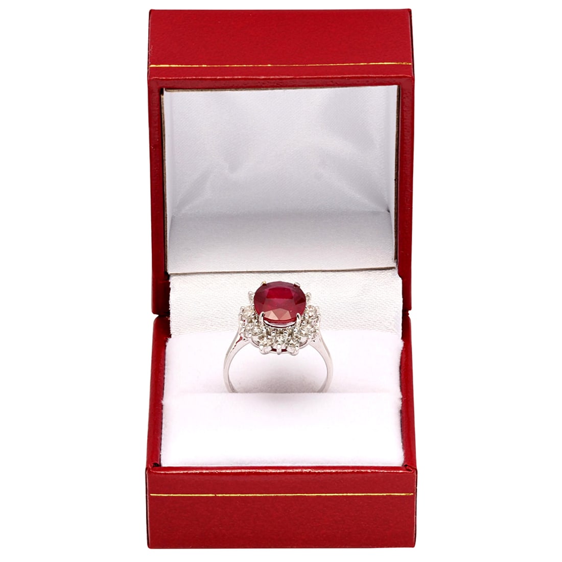 14k White Gold 4.74ct Ruby 0.84ct Diamond Ring - 3