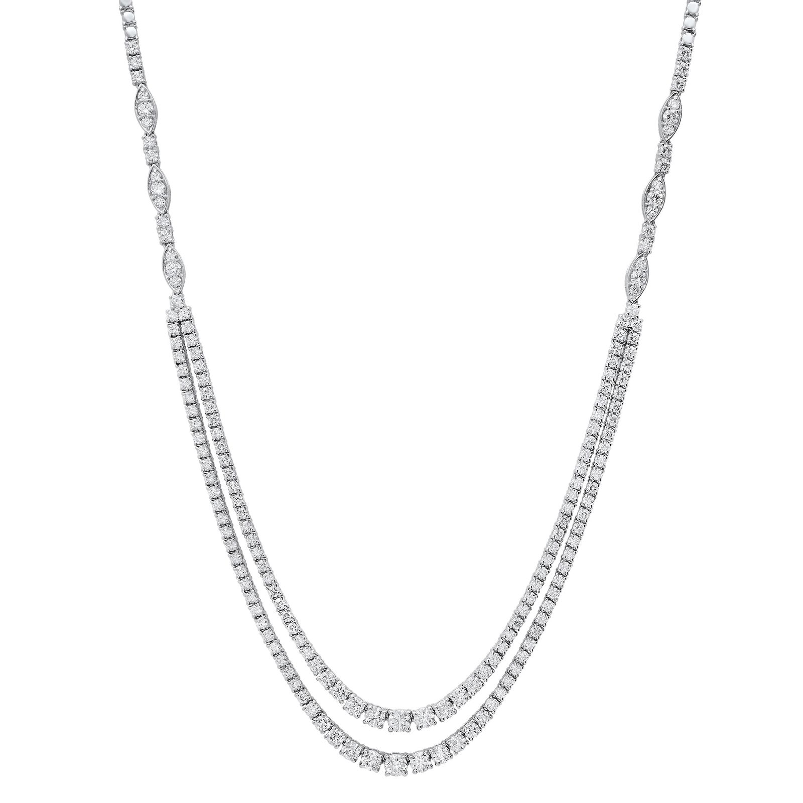 18K White Gold and 7.88ct Diamond Necklace (1 of 4)