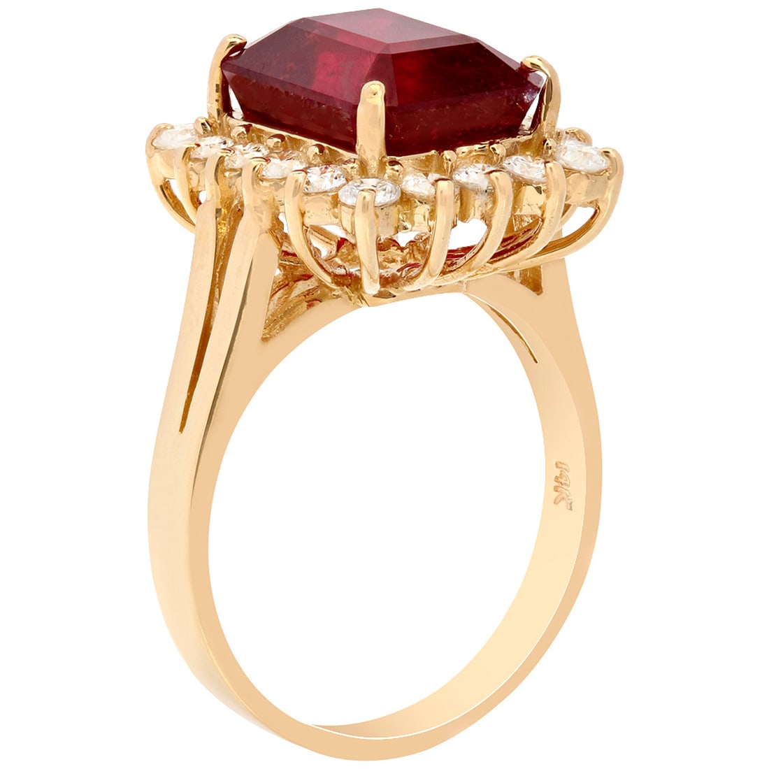 14k Yellow Gold 7.81ct Ruby 0.91ct Diamond Ring - 2