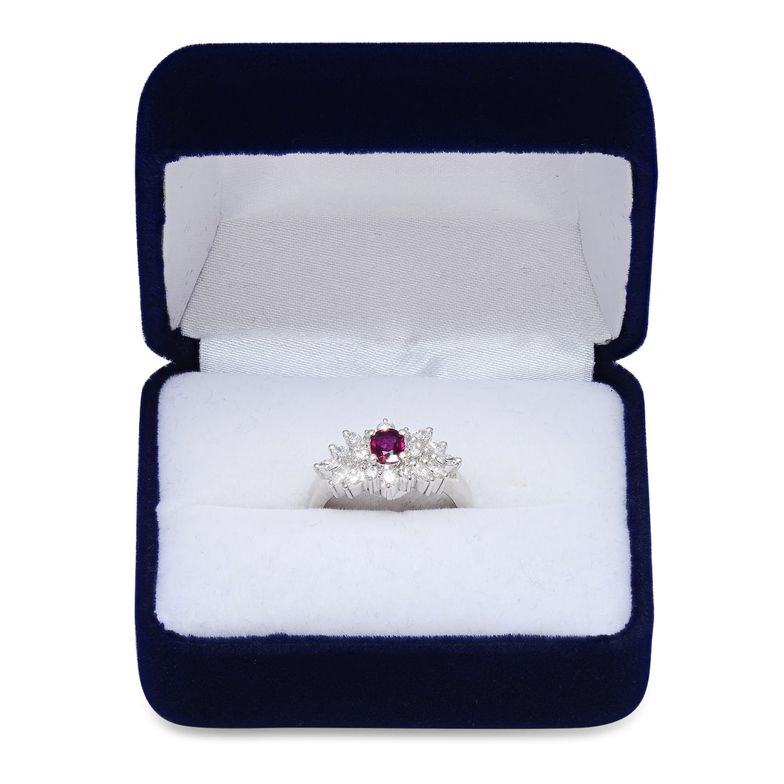 Platinum setting with .47ct Ruby and 0.79ct Diamond Ladies Ring - 5