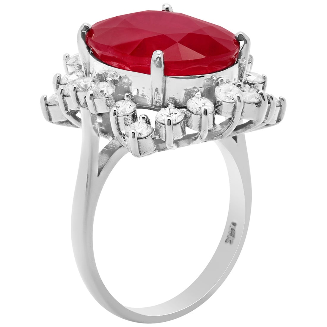 14k White Gold 10.77ct Ruby 1.41ct Diamond Ring - 2
