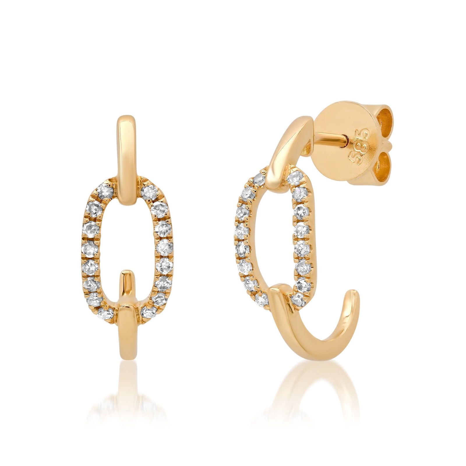 14K Yellow Gold Setting with 0.28ct Diamond LALI" Designor Ladies Earrings" (1 of 2)