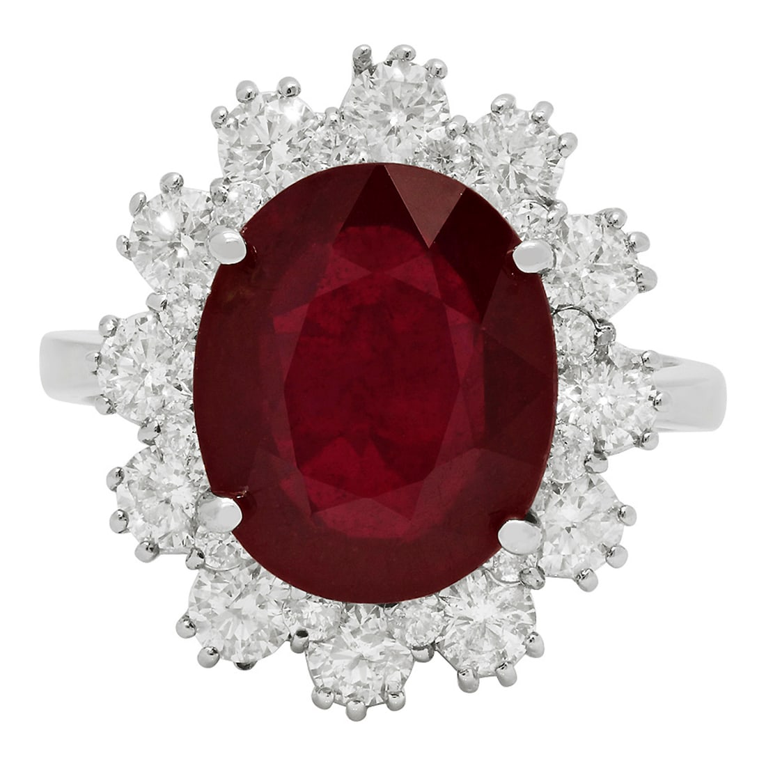 14k White Gold 6.15ct Ruby 1.44ct Diamond Ring - 3