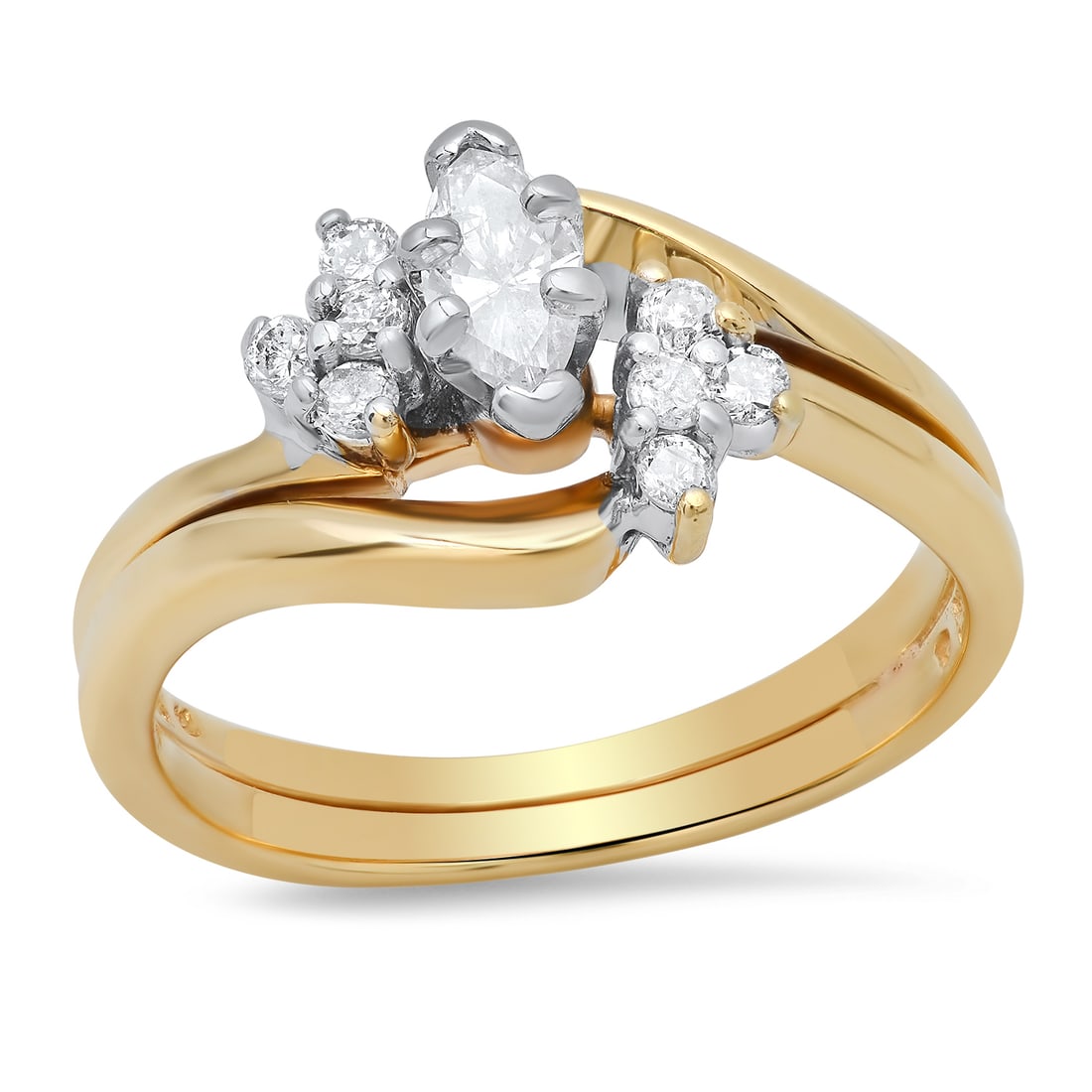14K Yellow Gold Setting with 0.32tcw Diamond Ladies Ring: Retail: $1,960.00 ****** 14K Yellow Gold Setting with 0.32tcw Diamond Ladies Ring ****** Size: 5 (we offer free resizing to winning bidders) / Metal: 14K Yellow Gold / Total Item Weight: 3.8 Grams /