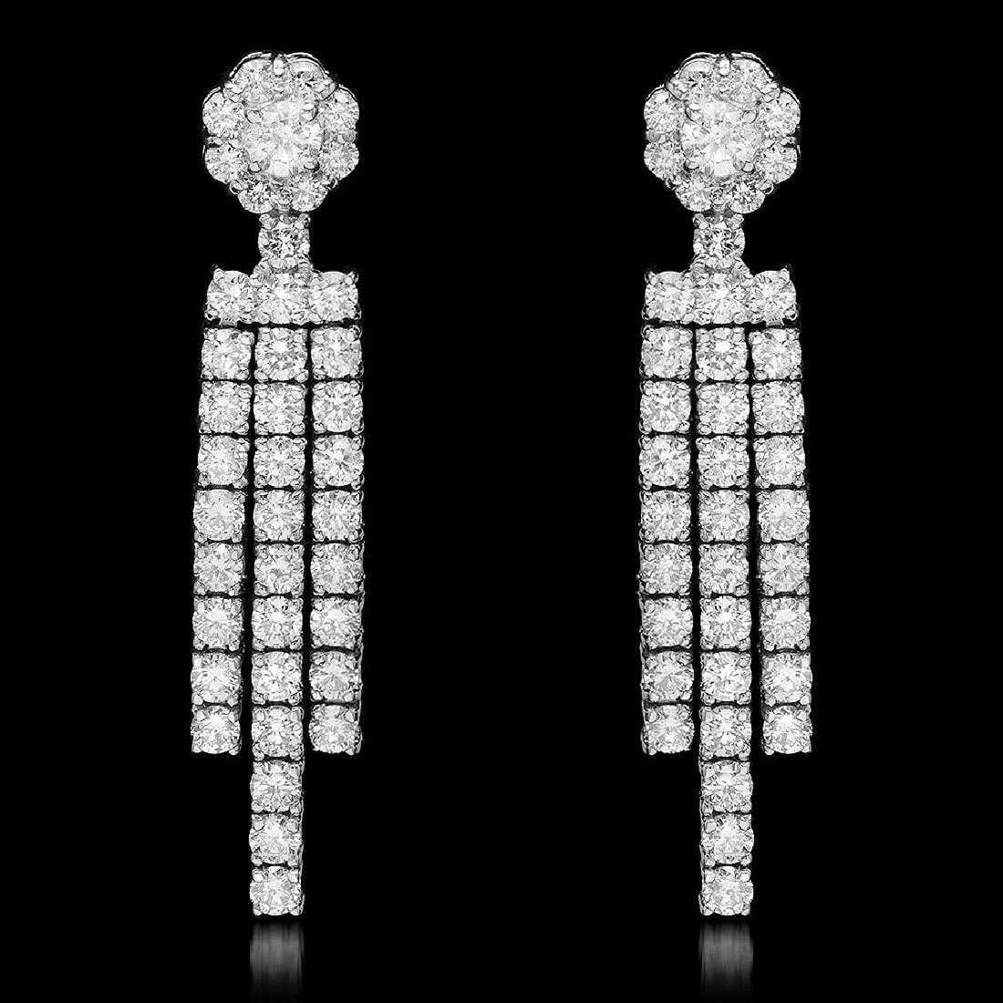 18K White Gold and 2.55ct Diamond Earrings: Retail: $9,735.00 ****** 18K White Gold and 2.55ct Diamond Earrings ****** Metal: 18K White Gold / Total Item Weight: 6.3 Grams / Country Made: United States / / Main Stone: Diamond / Carat Total