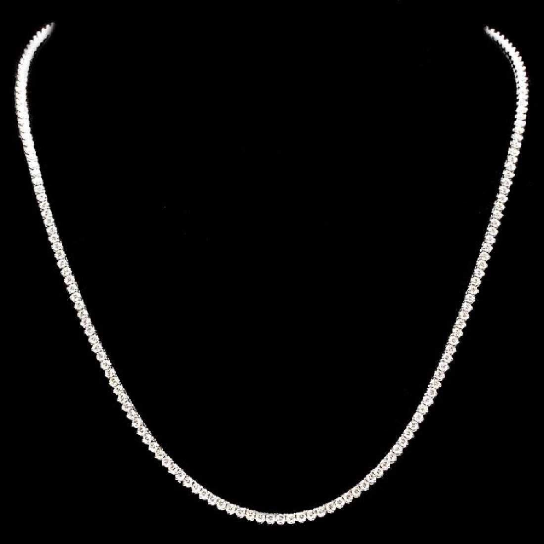 14K White Gold and 5.97ct Diamond Necklace: Retail: $33,000.00 ****** 14K White Gold and 5.97ct Diamond Necklace ****** Metal: 14K White Gold / Total Item Weight: 11.7 grams / Country Made: United States / / Main Stone: Diamond / Carat Total