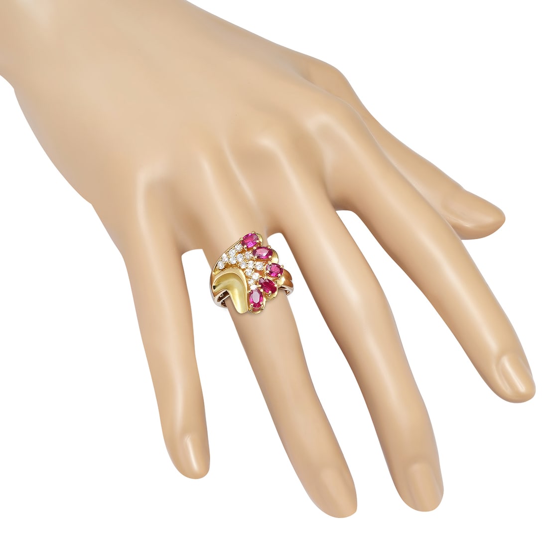 18K Yellow Gold Setting with 1.54ct Ruby and 0.40ct Diamond Ladies Ring - 3