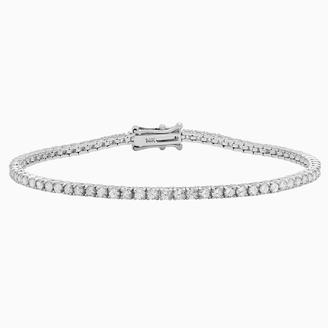 18k White Gold 3.61ct Diamond Tennis Bracelet (1 of 5)