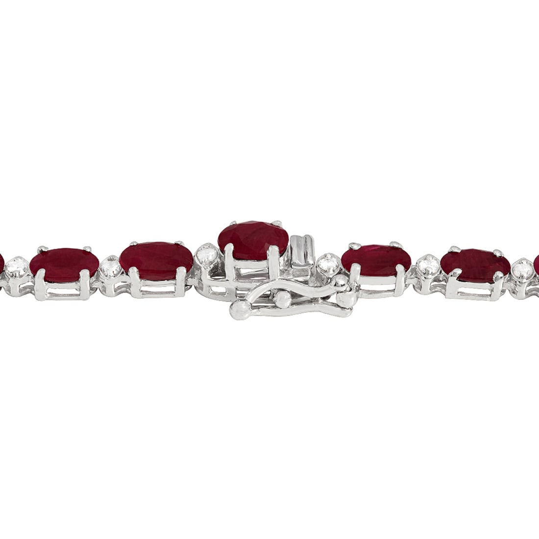 14k White Gold 30.47ct Ruby 1.31ct Diamond Necklace - 3