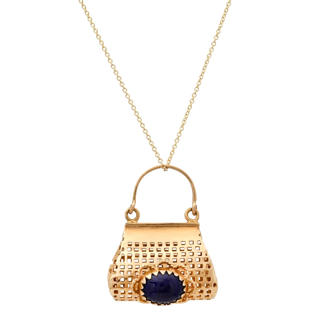 18K Yellow Gold Setting with 4.5ct Sapphire Bag" Pendant": Retail: $2,995.00 ****** 18K Yellow Gold Setting with 4.5ct Sapphire Bag" Pendant ****** Size: 18" / Metal: 18K Yellow Gold / Total Item Weight: 8.5 Grams / Country Made: United States / / Main