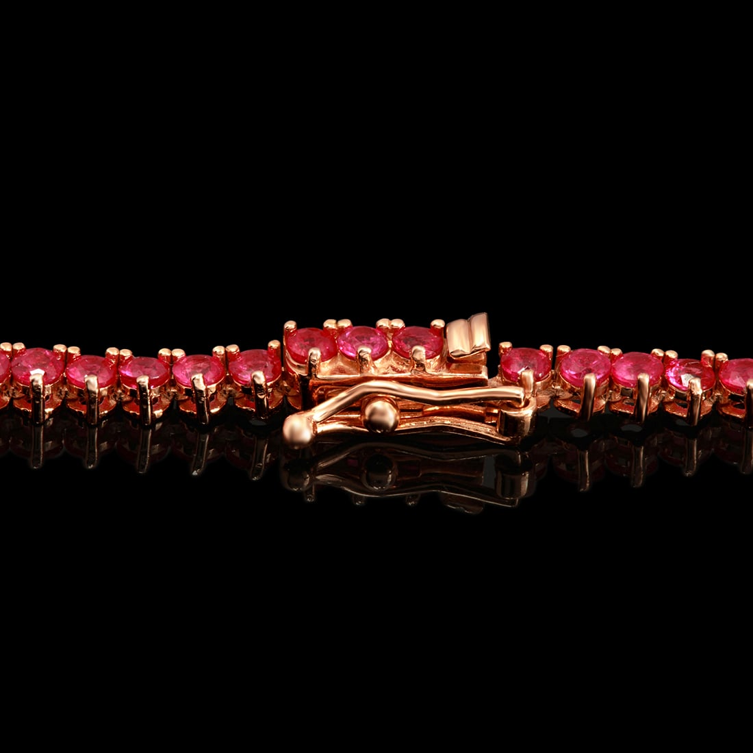 14k Rose Gold 10.88ct Ruby 1.24ct Diamond Necklace - 3