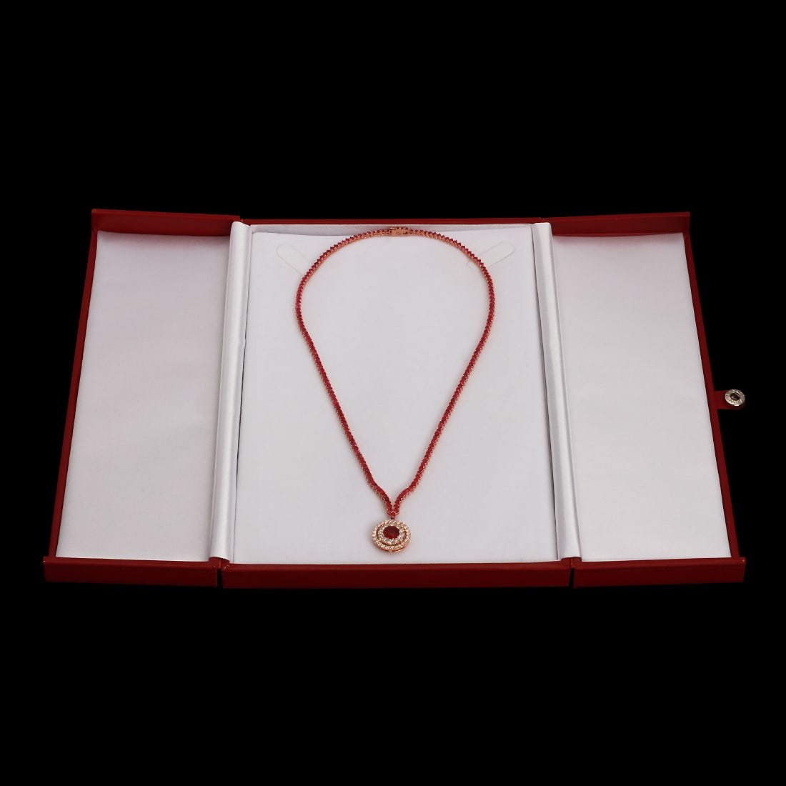 14k Rose Gold 10.88ct Ruby 1.24ct Diamond Necklace - 5