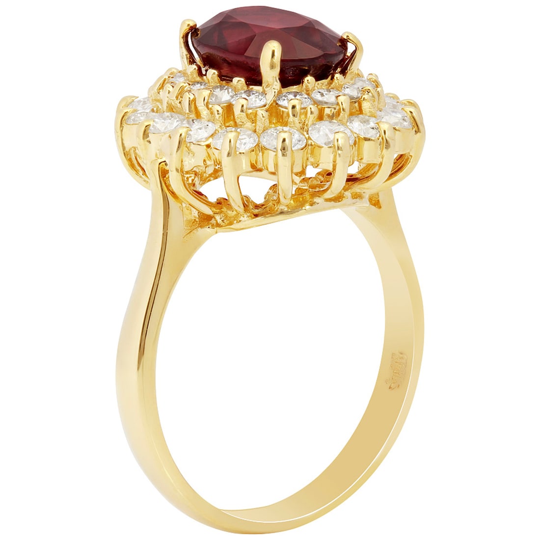 14k Yellow Gold 3.12ct Ruby 1.31ct Diamond Ring - 2