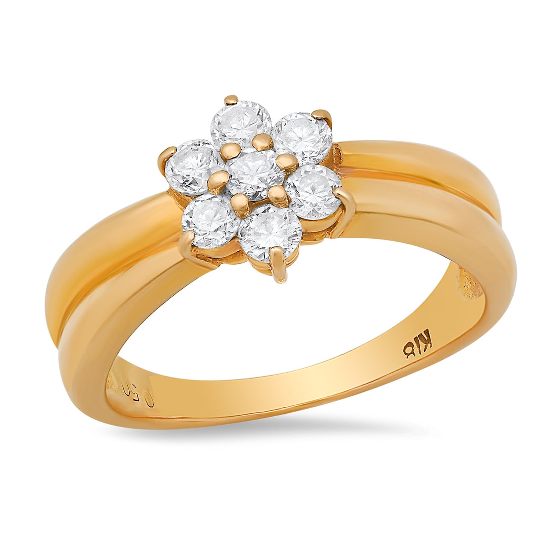 18K Yellow Gold Setting with 0.50ct Diamond Ladies Ring: Retail: $3,800.00 ****** 18K Yellow Gold Setting with 0.50ct Diamond Ladies Ring ****** Size: 7 (we offer free resizing to winning bidders) / Metal: 18K Yellow Gold / Total Item Weight: 4.5 Grams / Co
