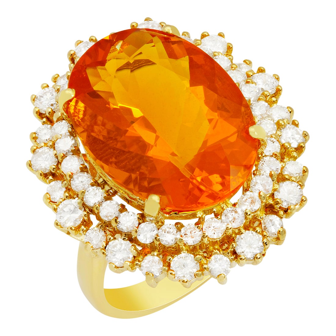14k Yellow Gold 7.82ct Citrine 1.71ct Diamond Ring (1 of 5)
