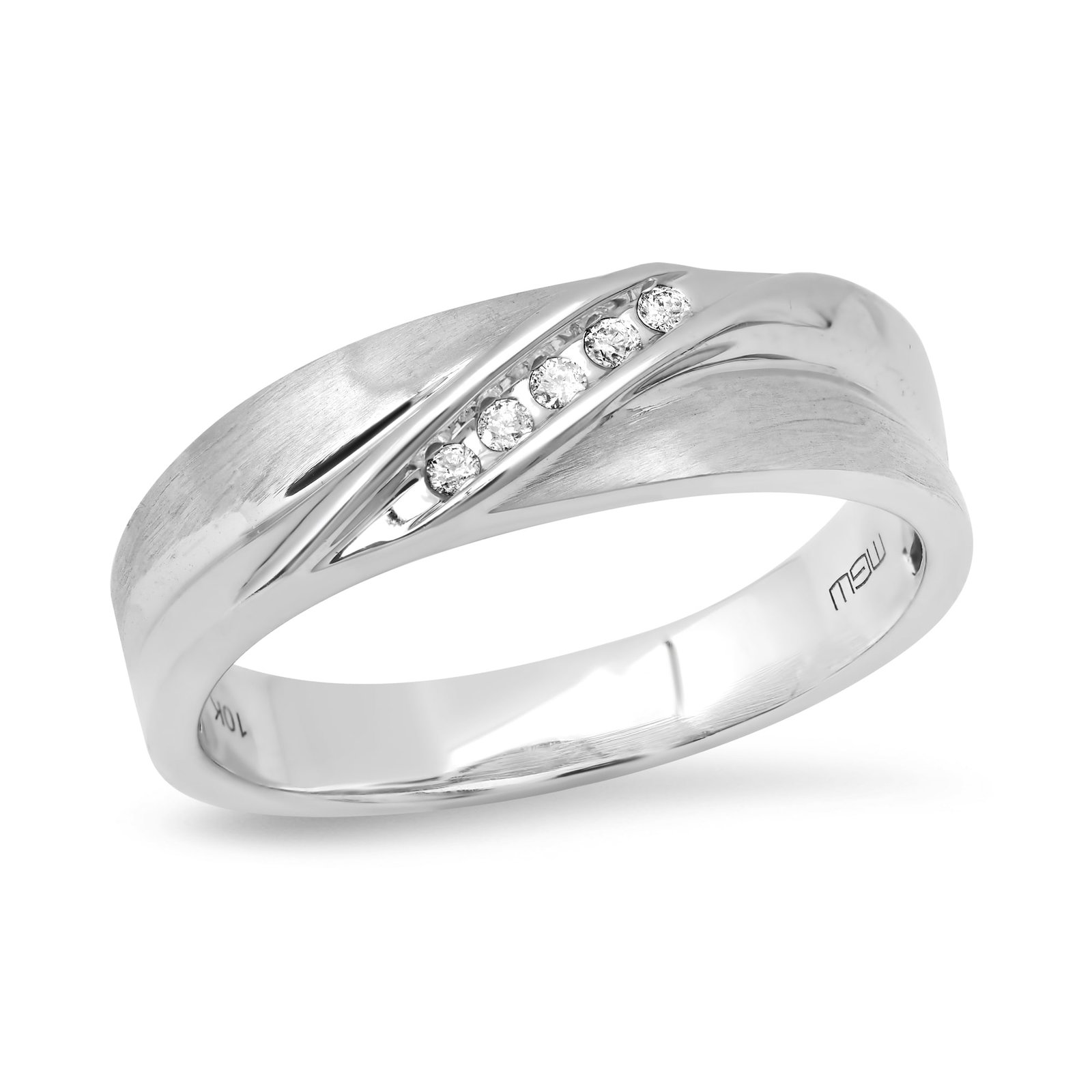 10K White Gold Setting with 0.09ct Diamond Mens Ring: Retail: $2,520.00 ****** 10K White Gold Setting with 0.09ct Diamond Mens Ring ****** Size: 11.5 / Metal: 10K White Gold / Total Item Weight: 4.8 Grams / Country Made: United States / / Main Stone: Dia