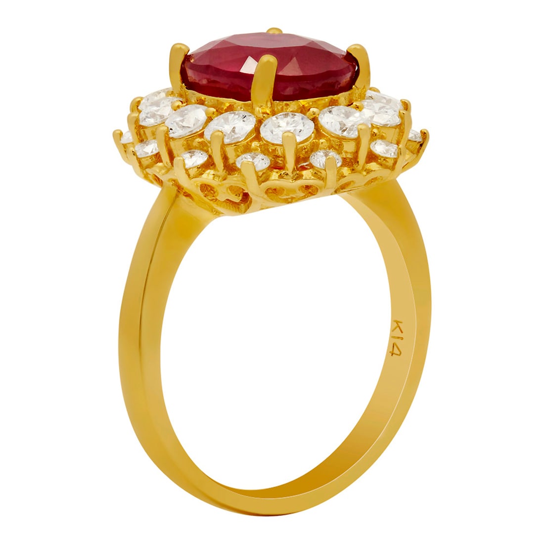 14k Yellow Gold 4.86ct Ruby 1.56ct Diamond Ring - 2
