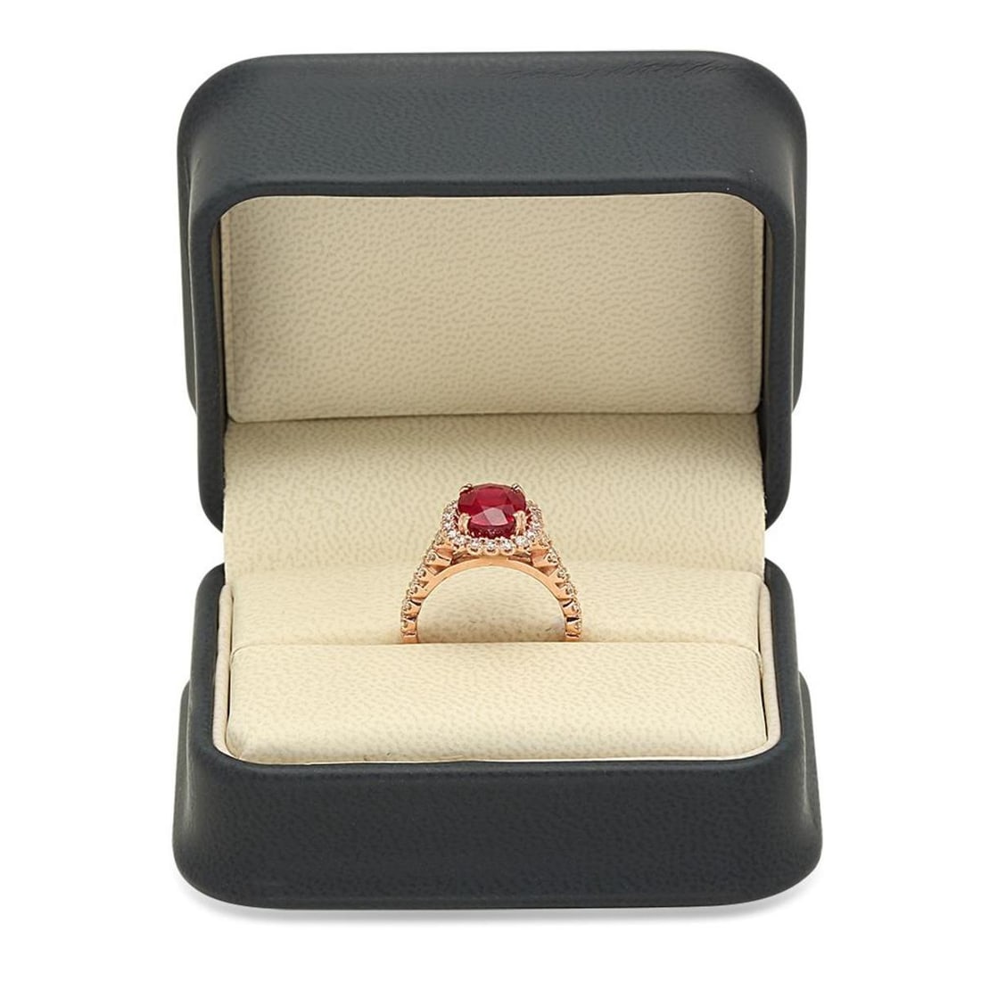 14K Rose Gold 4.59ct Ruby and 1.00ct Diamond Ring - 4