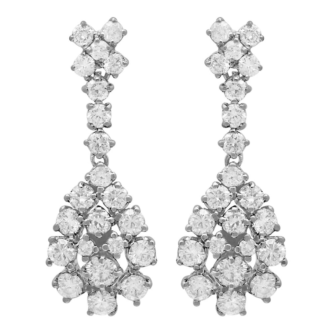 14k White Gold 3.10ct Diamond Earrings: Retail: $12,580.00 ****** 14k White Gold 3.10ct Diamond Earrings ****** Metal: 14K White Gold / Total Item Weight: 4.56 grams / Country Made: United States / / Main Stone: Diamond / Carat Total