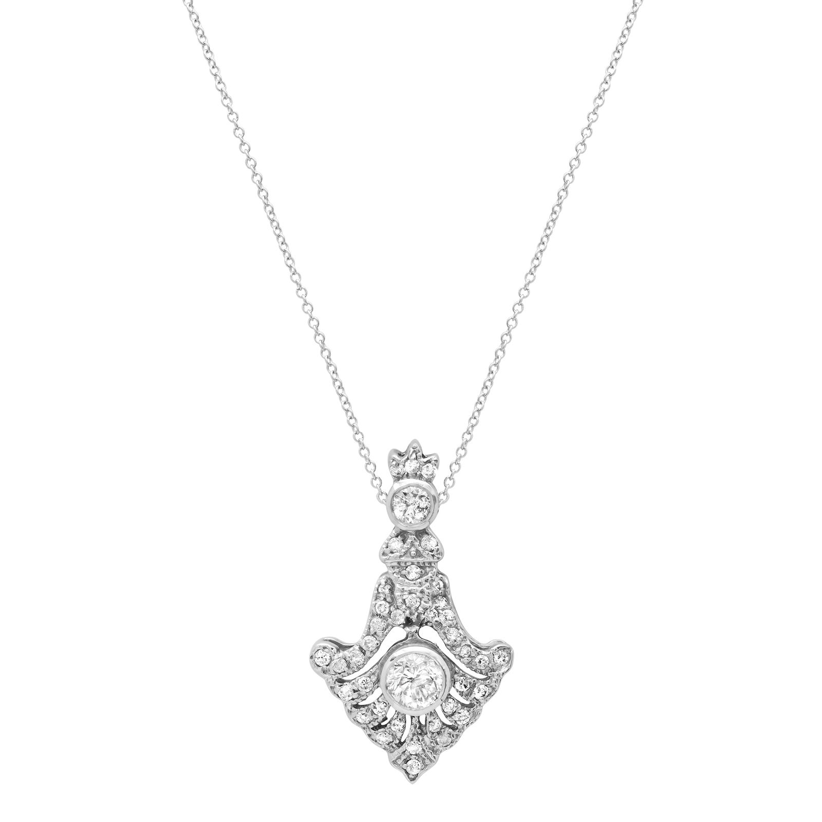 14K White Gold Setting with TW 1.25ct Diamond ladies Pendant (1 of 3)