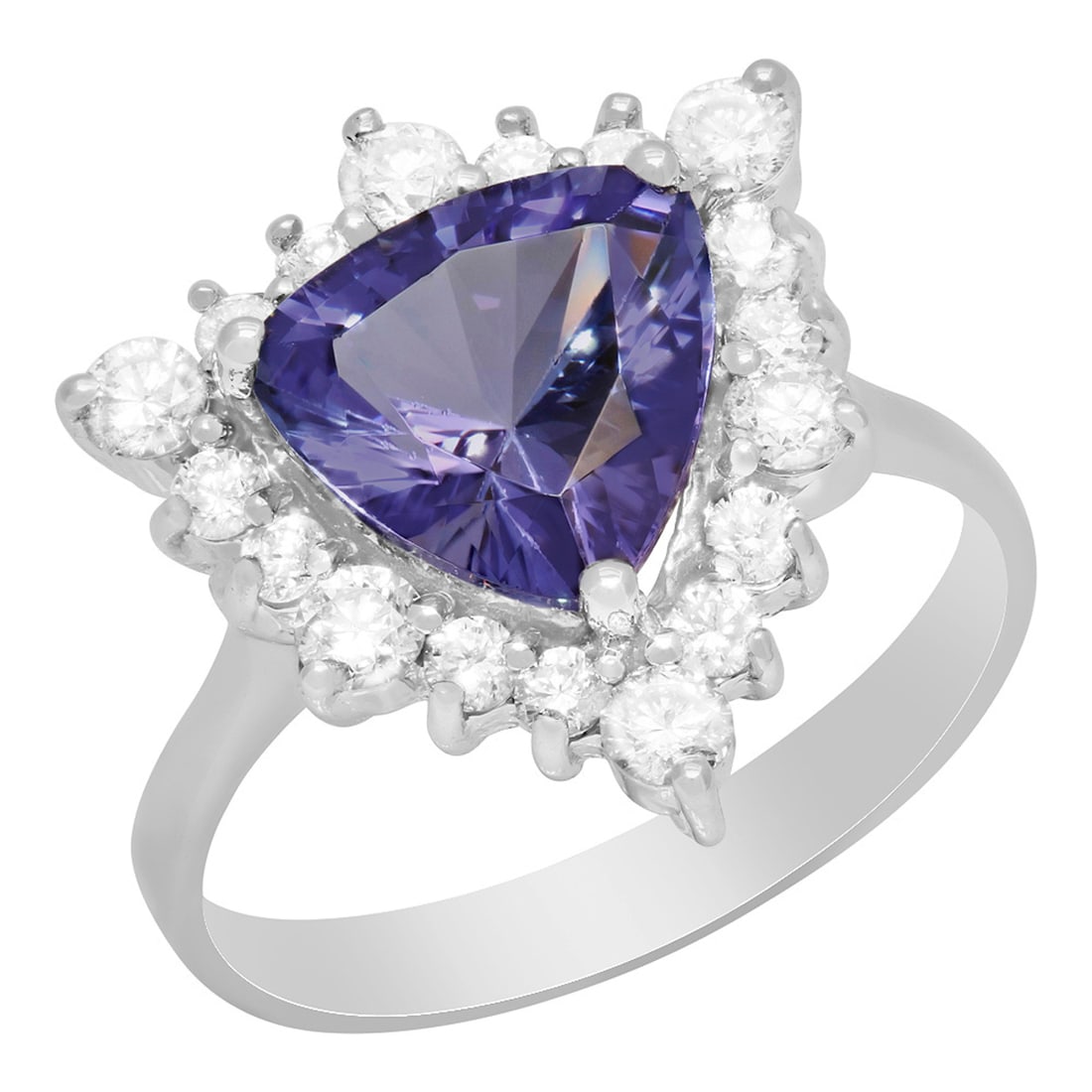 14k White Gold 2.70ct Tanzanite 0.67ct Diamond Ring: Retail: $5,940.00 ****** 14k White Gold 2.70ct Tanzanite 0.67ct Diamond Ring ****** Metal: 14K White Gold / Total Item Weight: 4.30 grams / Country Made: United States / / Main Stone: Tanzanite / Colo