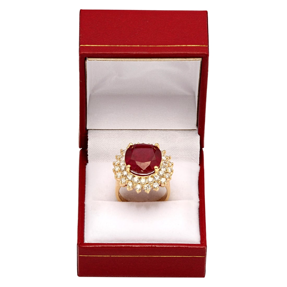 14k Yellow Gold 14.83ct Ruby 2.41ct Diamond Ring - 4