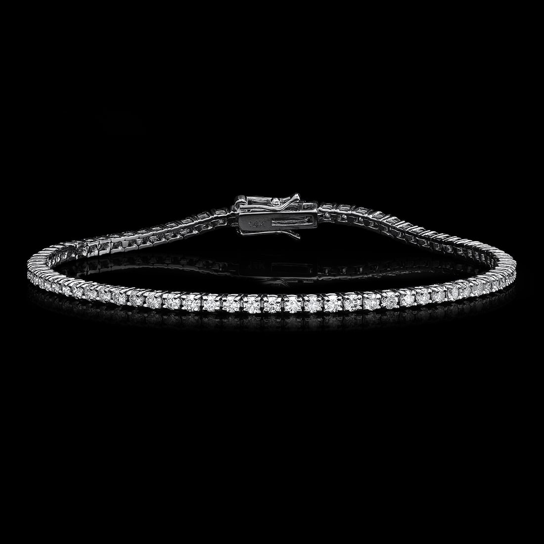 14K White Gold and 3.98ct Diamond Bracelet (1 of 7)