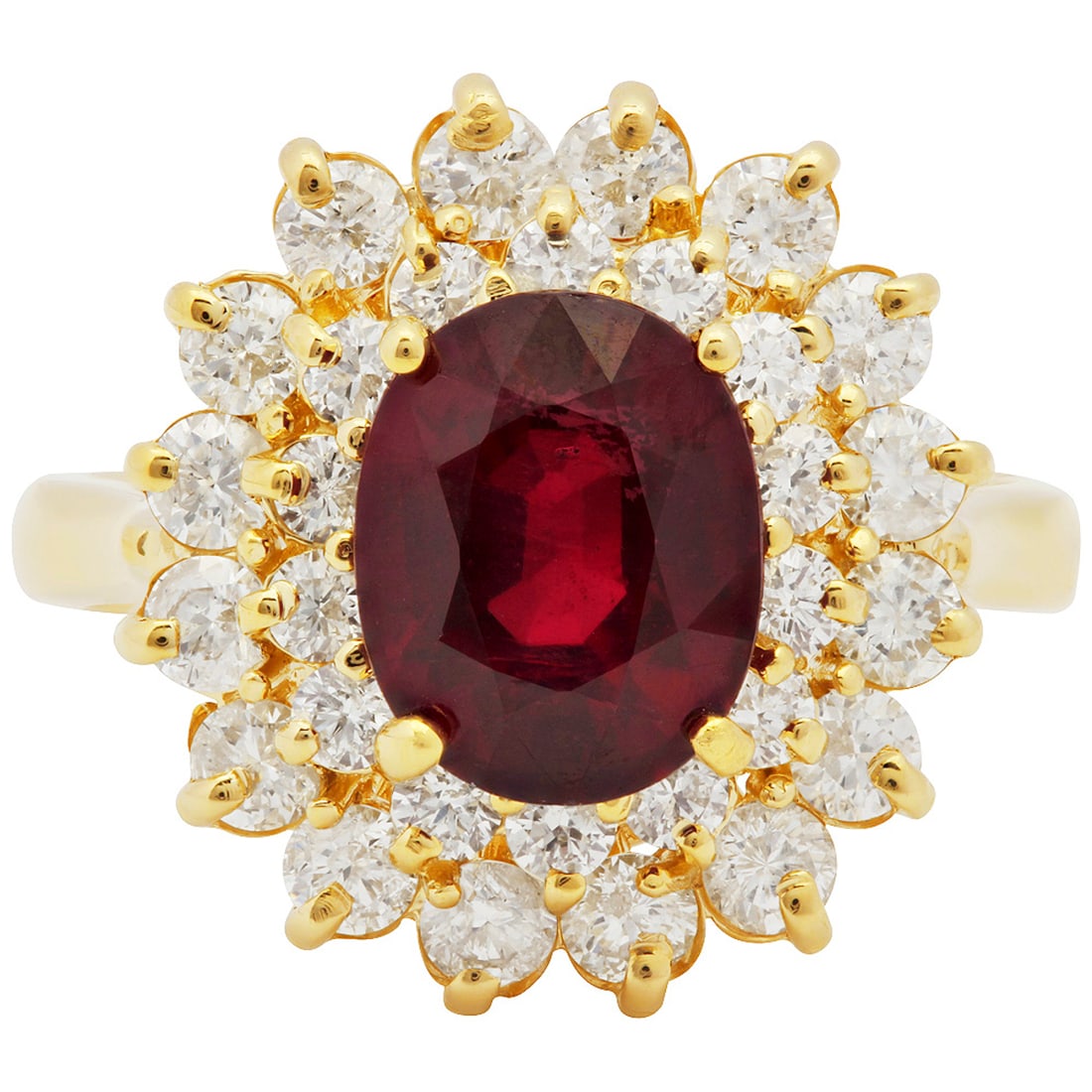 14k Yellow Gold 3.12ct Ruby 1.31ct Diamond Ring - 3