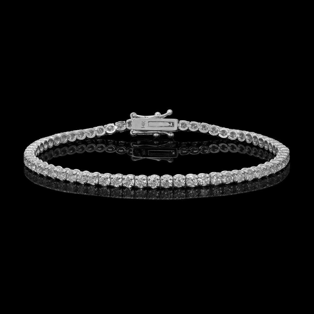 14k White Gold 4.89ct Diamond Bracelet: Retail: $15,180.00 ****** 14k White Gold 4.89ct Diamond Bracelet ****** Size: 7 / Metal: 14k White Gold / Total Item Weight: 7.9 Grams / Country Made: United States / / Main Stone: Diamond / Color: