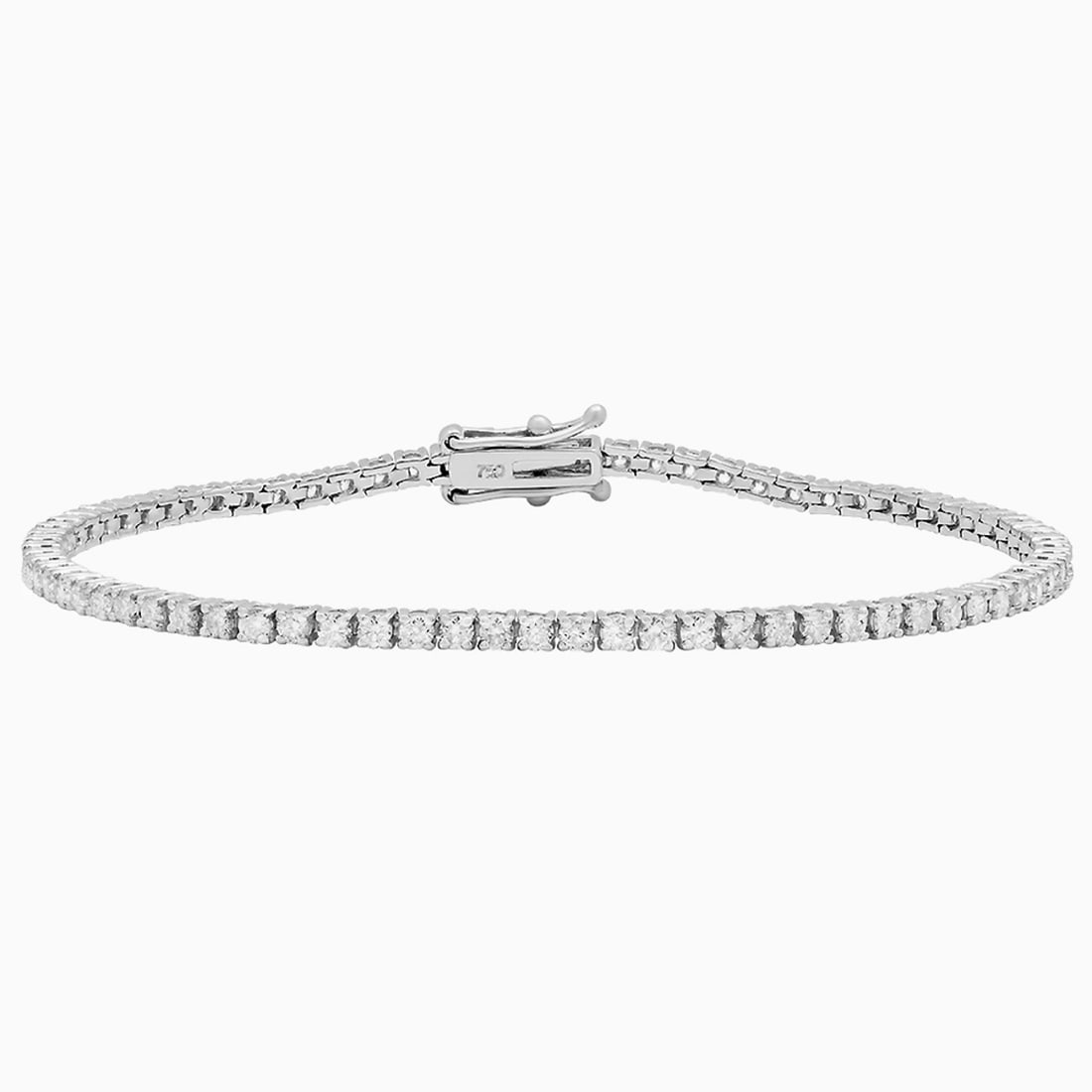 18k White Gold 2.76ct Diamond Tennis Bracelet (1 of 5)