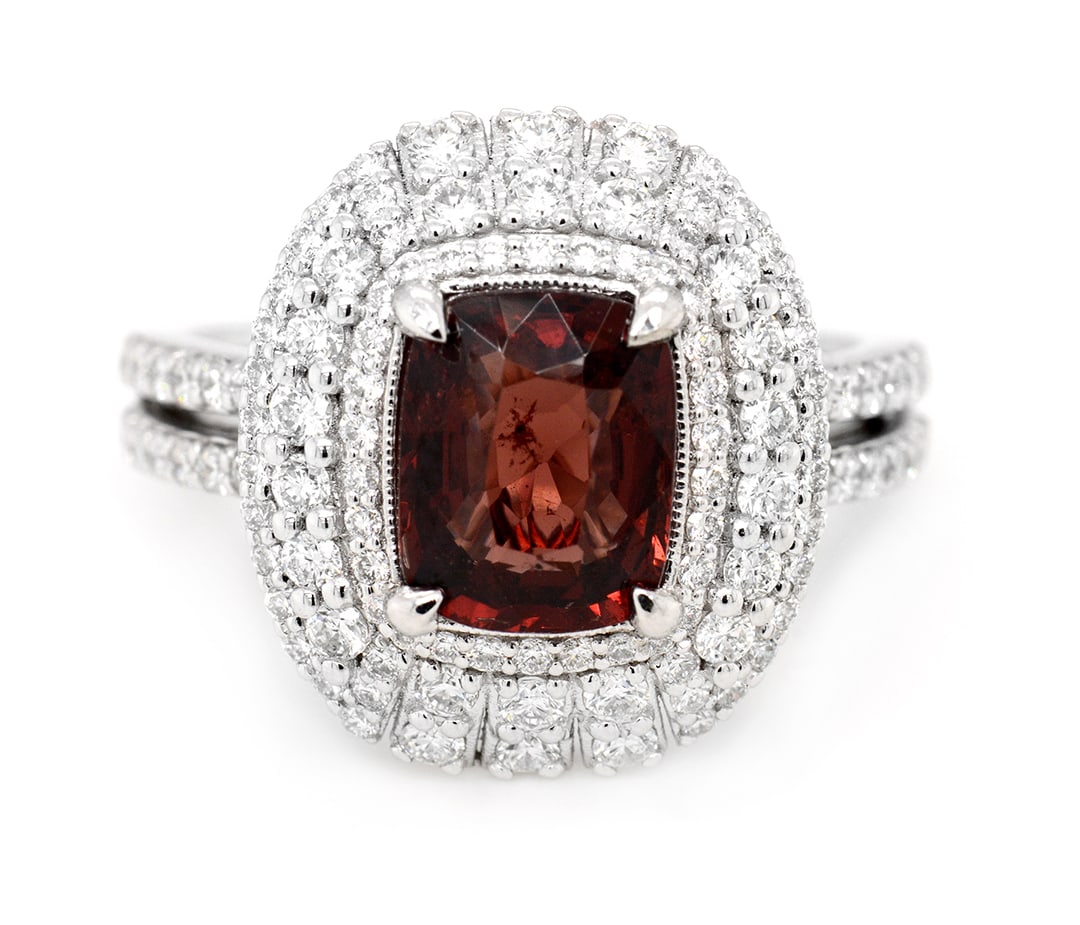 Platinum Ladies Ring with 2.03ct GIA Certified Spinel and 0.95tcw Adjacent Diamonds: Retail: $17,000.00 ****** Platinum Ladies Ring with 2.03ct GIA Certified Spinel and 0.95tcw Adjacent Diamonds ****** Size: 6.5 / Metal: Platinum / Total Item Weight: 6.9 Grams / Country Made: United S