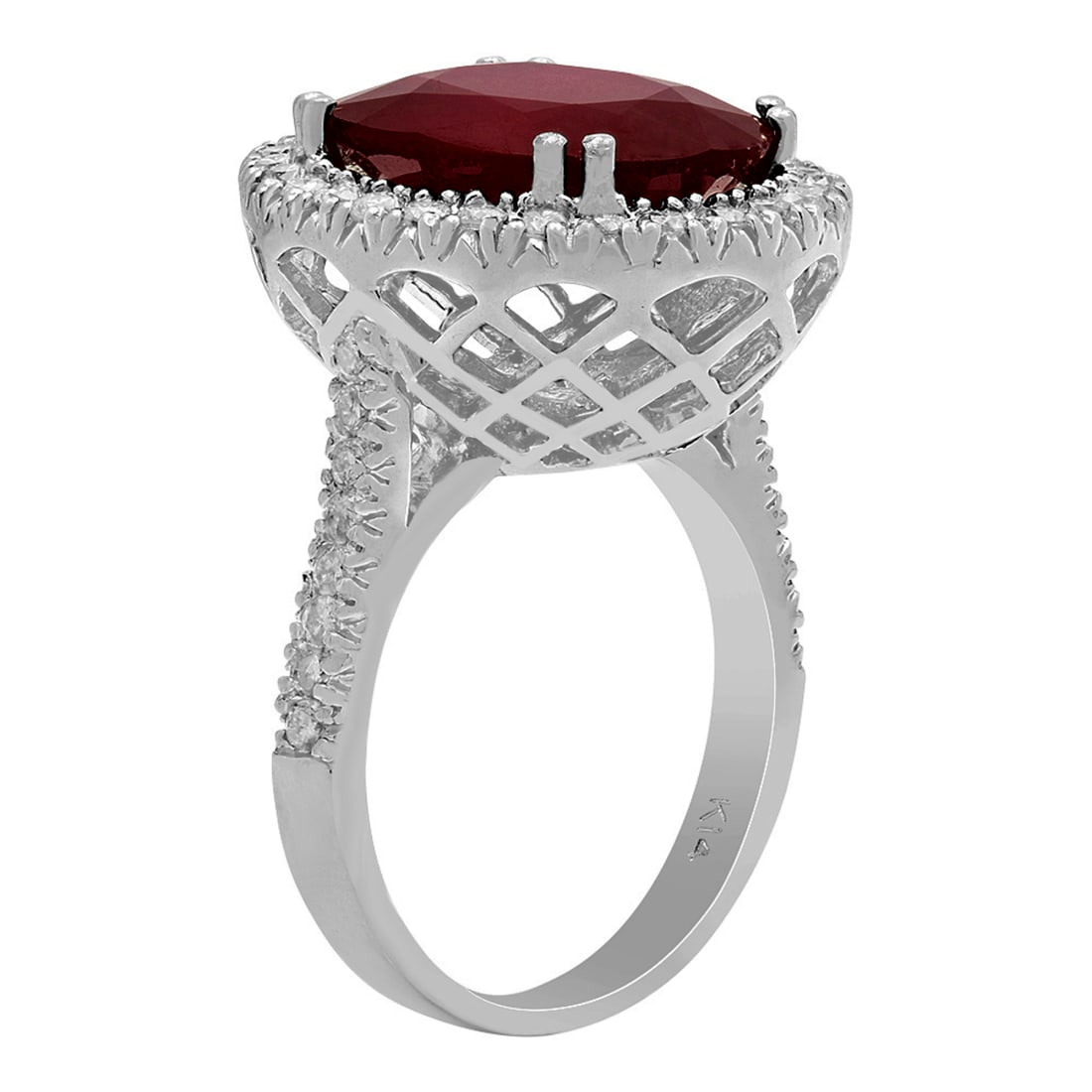 14k White Gold 8.84ct Ruby 0.87ct Diamond Ring - 2