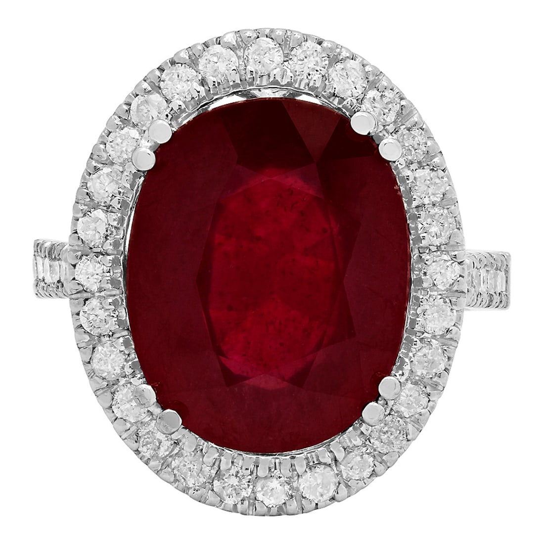 14k White Gold 8.84ct Ruby 0.87ct Diamond Ring - 3