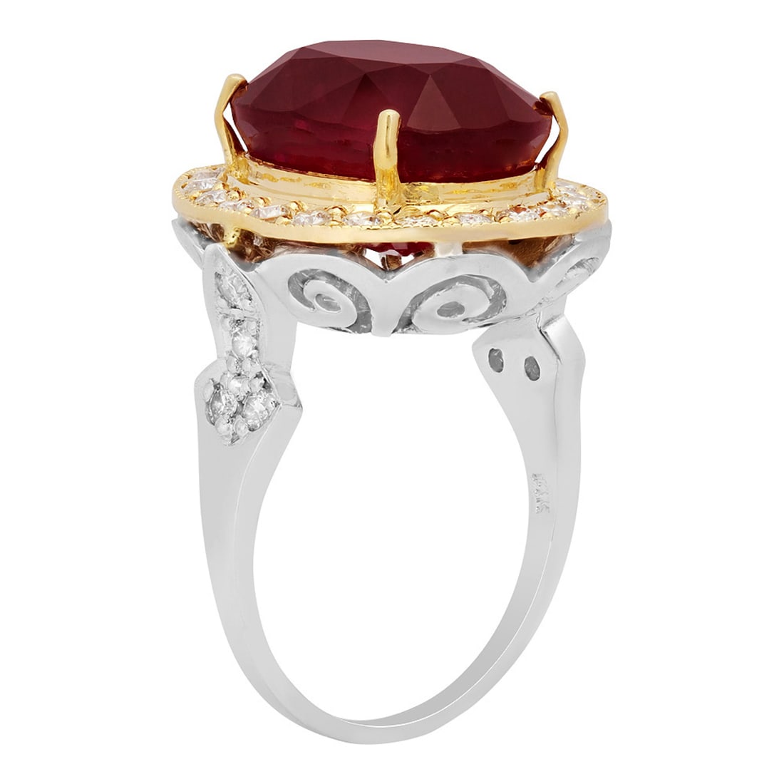 14k Yellow Gold 14.92ct Ruby 0.87ct Diamond Ring - 2